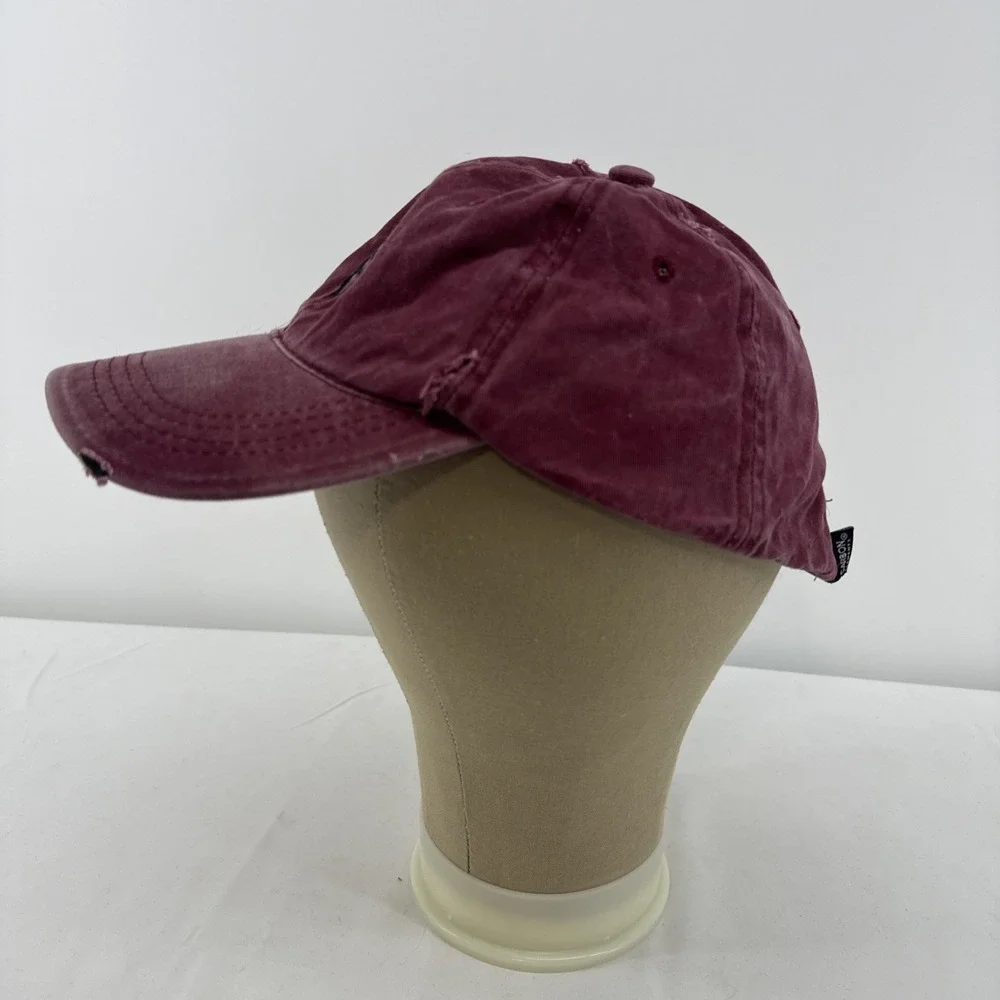 Carbon Elements Women's Baseball Cap Hat Adult Adjustable Burgandy Distressed